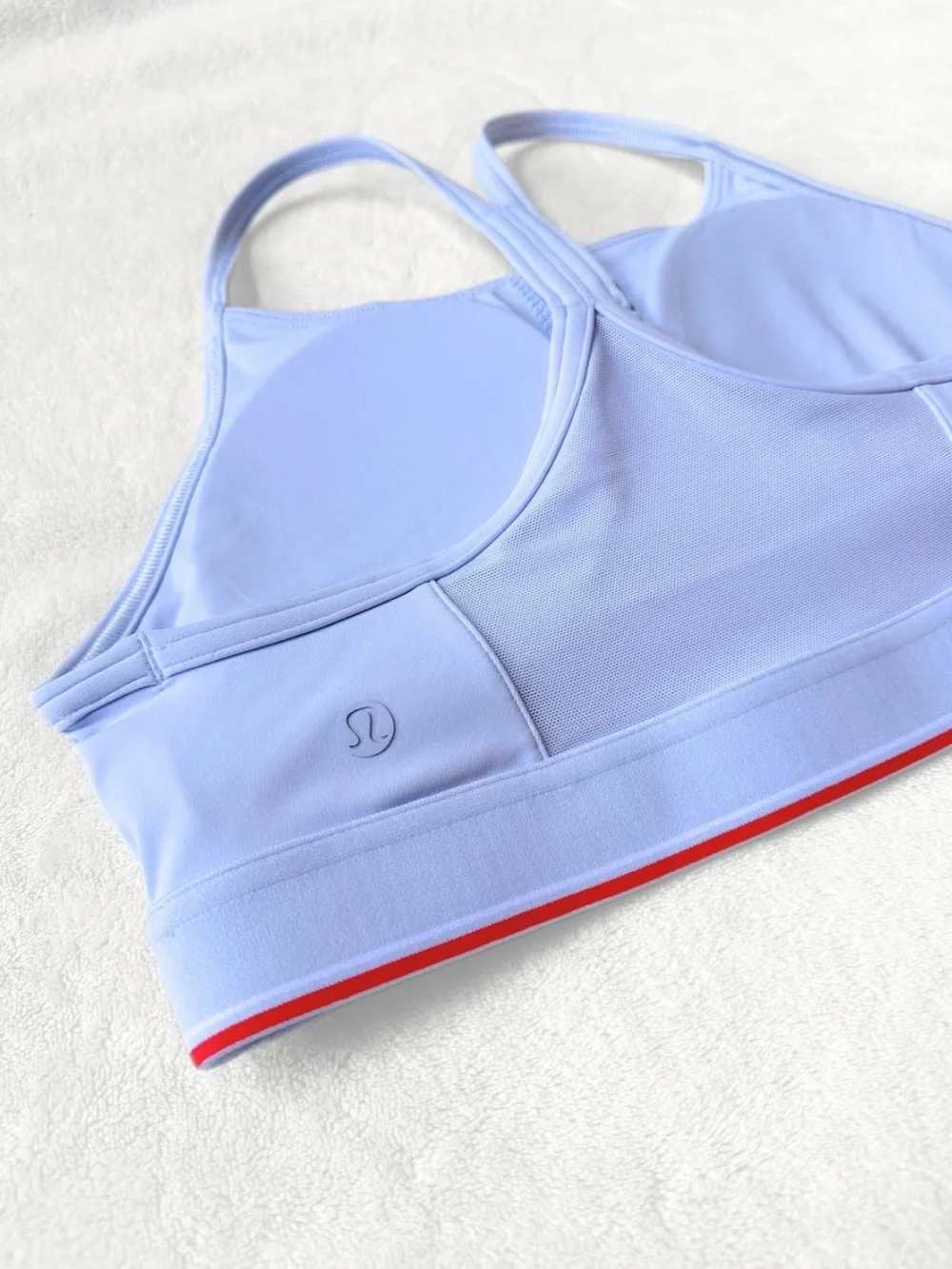 NWT Lululemon Flow Y Mid-Support Bra *Logo B/C Cup – Serene Blue – Size 6
